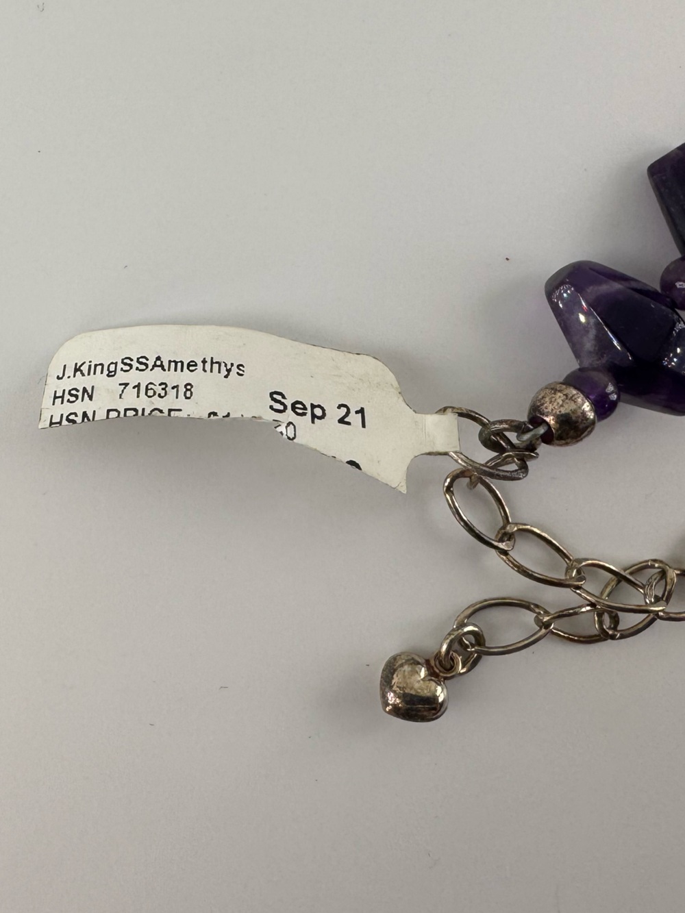 Jay King Mine Finds Natural Faceted Amethyst Necklace 925 DTR HSN Adjustable NWT - Picture 3 of 7